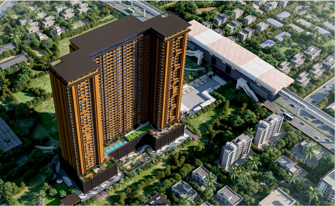 Aerial view beside Hinjawadi metro station